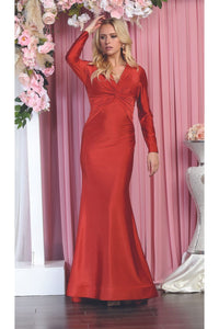 LA Merchandise LA1873 Long Sleeve Bodycon Dress - RUST - LA Merchandise
