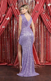 Load image into Gallery viewer, LA Merchandise LA1874 Sleeveless V-Neck Ruched Sequin Bodycon Dress - - LA Merchandise