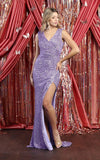 Load image into Gallery viewer, LA Merchandise LA1874 Sleeveless V-Neck Ruched Sequin Bodycon Dress - Lilac - LA Merchandise