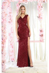Load image into Gallery viewer, LA Merchandise LA1874 Sleeveless V-Neck Ruched Sequin Bodycon Dress - Burgundy - LA Merchandise