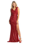 Load image into Gallery viewer, LA Merchandise LA1874 Sleeveless V-Neck Ruched Sequin Bodycon Dress - Red - LA Merchandise