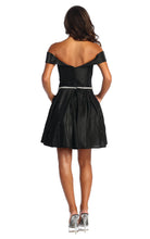 Load image into Gallery viewer, LA Merchandise LA1877 Glitter Off The Shoulder Short Homecoming Dress - - LA Merchandise