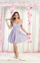 Load image into Gallery viewer, LA Merchandise LA1877 Glitter Off The Shoulder Short Homecoming Dress - LILAC 2 - LA Merchandise
