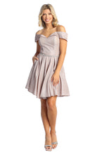 Load image into Gallery viewer, LA Merchandise LA1877 Glitter Off The Shoulder Short Homecoming Dress - ROSEGOLD 2 - LA Merchandise