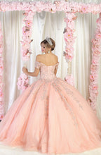 Load image into Gallery viewer, LA Merchandise LA187 Corset Floral Quinceanera Ball Gown with Detachable Sleeves - - LA Merchandise