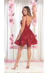 Load image into Gallery viewer, LA Merchandise LA1894 Short A-Line Floral Glitter Cocktail Party Dress - - LA Merchandise