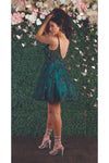 Load image into Gallery viewer, LA Merchandise LA1894 Short A-Line Floral Glitter Cocktail Party Dress - - LA Merchandise