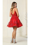 Load image into Gallery viewer, LA Merchandise LA1894 Short A-Line Floral Glitter Cocktail Party Dress - - LA Merchandise