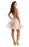 Load image into Gallery viewer, LA Merchandise LA1894 Short A-Line Floral Glitter Cocktail Party Dress - - LA Merchandise
