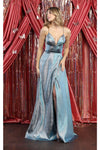 Load image into Gallery viewer, LA Merchandise LA1910 Corset Deep V-Neck Prom Gown - DUSTY BLUE - Dress LA Merchandise