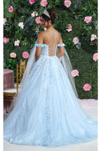 Load image into Gallery viewer, LA Merchandise LA191 Cape Sleeves Embroidered Ball Quince Dress - - Dress LA Merchandise