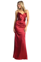 Load image into Gallery viewer, LA Merchandise LA1931 Simple Satin Plus Size Dresses - BURGUNDY - LA Merchandise