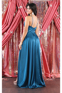 LA Merchandise LA1945 A-Line V-Neck Long Formal Evening Gown - - LA Merchandise