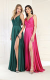 Load image into Gallery viewer, LA Merchandise LA1945 A-Line V-Neck Long Formal Evening Gown - - LA Merchandise