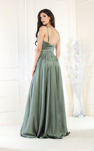 LA Merchandise LA1945 A-Line V-Neck Long Formal Evening Gown - - LA Merchandise