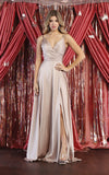 Load image into Gallery viewer, LA Merchandise LA1945 A-Line V-Neck Long Formal Evening Gown - MOCHA - LA Merchandise