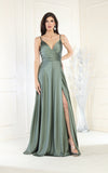 Load image into Gallery viewer, LA Merchandise LA1945 A-Line V-Neck Long Formal Evening Gown - SAGE - LA Merchandise