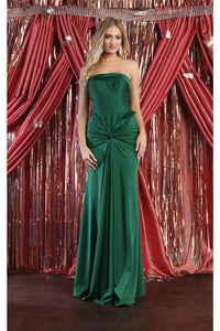 LA Merchandise LA1947 Simple Stretchy Evening Gown - HUNTER GREEN - Dress LA Merchandise