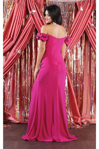 LA Merchandise LA1948 Puffed Sleeve Off Shoulder Bridesmaid Gown - - LA Merchandise