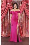 Load image into Gallery viewer, LA Merchandise LA1948 Puffed Sleeve Off Shoulder Bridesmaid Gown - MAGENTA - LA Merchandise