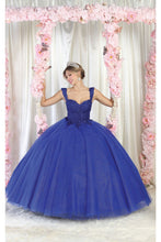 Load image into Gallery viewer, LA Merchandise LA194 Sheer Bodice Corset Quinceanera Dress - ROYAL BLUE - LA Merchandise