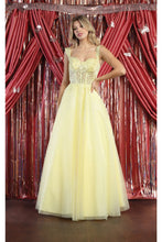 Load image into Gallery viewer, LA Merchandise LA194 Sheer Bodice Corset Quinceanera Dress - YELLOW - LA Merchandise
