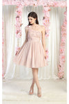 Load image into Gallery viewer, LA Merchandise LA1952 3D Floral Applique Homecoming Dress - BLUSH - Dress LA Merchandise