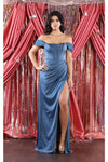 Load image into Gallery viewer, LA Merchandise LA1953 Off The Shoulder Bone Corset Long Evening Gown - MIDNIGHT BLUE - LA Merchandise