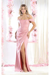 Load image into Gallery viewer, LA Merchandise LA1953 Off The Shoulder Bone Corset Long Evening Gown - DUSTY ROSE - LA Merchandise