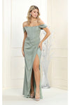 Load image into Gallery viewer, LA Merchandise LA1953 Off The Shoulder Bone Corset Long Evening Gown - SAGE - LA Merchandise