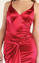 Load image into Gallery viewer, LA Merchandise LA1955 Sleeveless V-Neck Ruched Satin Bridesmaid Gown - - Dress LA Merchandise