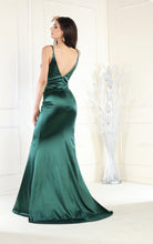 Load image into Gallery viewer, LA Merchandise LA1955 Sleeveless V-Neck Ruched Satin Bridesmaid Gown - - Dress LA Merchandise