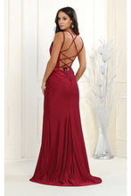Load image into Gallery viewer, LA Merchandise LA1956 Simple Stretchy Long Strappy V-Neck Prom Gown - - LA Merchandise