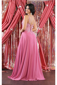 LA Merchandise LA1958 Embroidered Corset Chiffon A-Line Prom Dress - - LA Merchandise