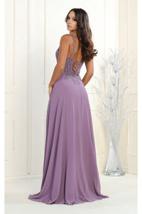 LA Merchandise LA1958 Embroidered Corset Chiffon A-Line Prom Dress - - LA Merchandise