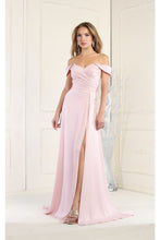 Load image into Gallery viewer, LA Merchandise LA1960 A-Line Corset Off The Shoulder Maxi Formal Prom Dress - BLUSH - LA Merchandise