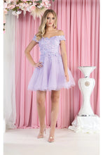 Load image into Gallery viewer, LA Merchandise LA1966 Corset Off Shoulder Fit and Flare Short Dress - Lilac - LA Merchandise