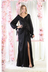 Load image into Gallery viewer, LA Merchandise LA1974 Simple Long Sleeve Satin Bridesmaids Gowns - BLACK - LA Merchandise