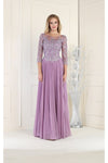 Load image into Gallery viewer, LA Merchandise LA1980 3/4 Sleeves Embellishment Formal Gown - VICTORIAN LILAC - LA Merchandise