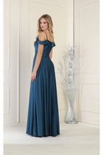 Load image into Gallery viewer, LA Merchandise LA1988 V-Neck Cold Shoulder Ruched A-Line Bridesmaid Gown - - Dress LA Merchandise