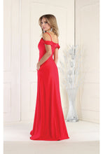 Load image into Gallery viewer, LA Merchandise LA1988 V-Neck Cold Shoulder Ruched A-Line Bridesmaid Gown - - Dress LA Merchandise