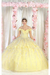 Load image into Gallery viewer, LA Merchandise LA198 Light Up Floral Applique Sweet 16 Ball Gown - YELLOW - LA Merchandise