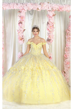 Load image into Gallery viewer, LA Merchandise LA198 Light Up Floral Applique Sweet 16 Ball Gown - YELLOW - LA Merchandise