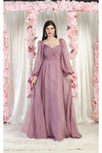 Load image into Gallery viewer, LA Merchandise LA1990 Long Sleeve Formal Evening Gown - MAUVE - LA Merchandise