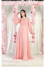 Load image into Gallery viewer, LA Merchandise LA1990 Long Sleeve Formal Evening Gown - DUSTY ROSE - LA Merchandise