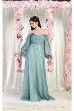 Load image into Gallery viewer, LA Merchandise LA1990 Long Sleeve Formal Evening Gown - SAGE - LA Merchandise