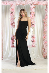 LA Merchandise LA1991 Spaghetti Straps Bridesmaids Dress - BLACK - Dress LA Merchandise
