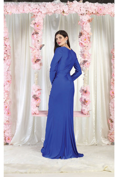 LA Merchandise LA1993 Long Sleeve Stretchy Jersey Dress - - LA Merchandise