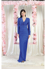 Load image into Gallery viewer, LA Merchandise LA1993 Long Sleeve Stretchy Jersey Dress - ROYAL BLUE - LA Merchandise