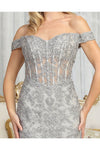 Load image into Gallery viewer, LA Merchandise LA1995 Off Shoulder Lace Applique Mermaid Prom Dress - - Dress LA Merchandise